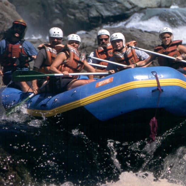 A group on a white water rafting trip