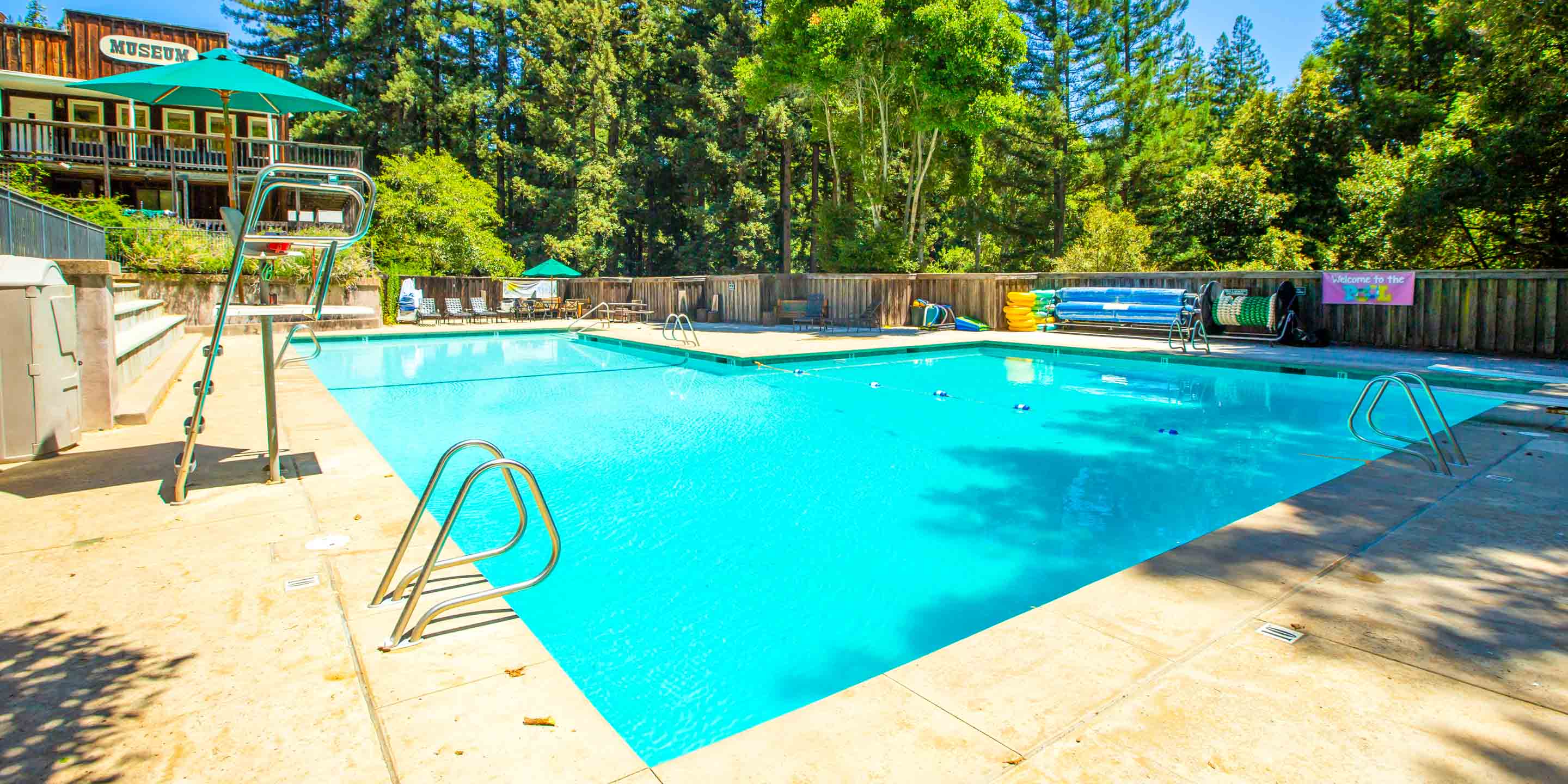 Outdoor swimming pool at Kennolyn summer camp