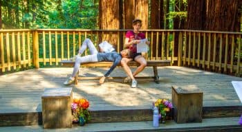 Two campers perform during play rehearsal