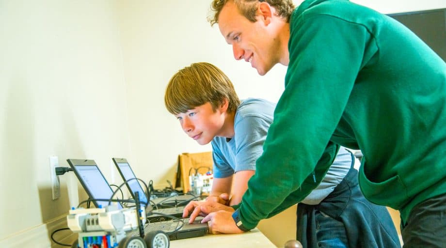 Counselor and camper program LEGO robot