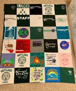 A handmade t-shirt blanket