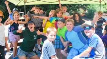 A group of kids in a Gaga pit