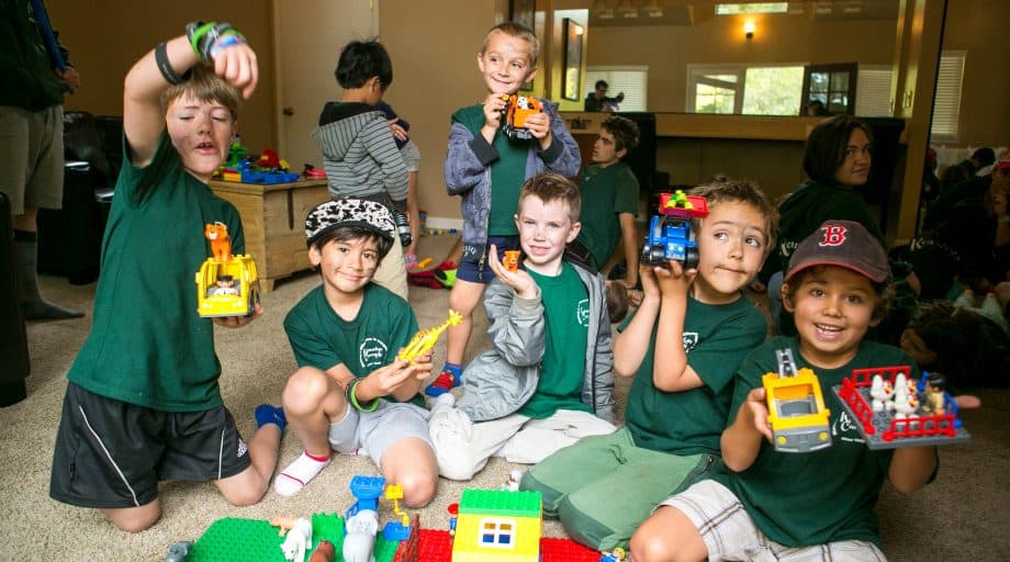 Day campers play in activity area