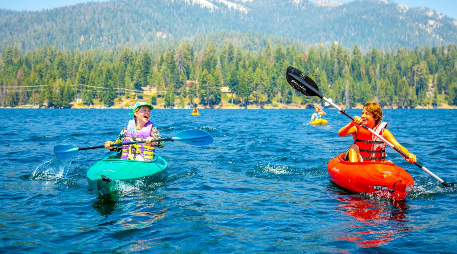 two campers in kayaks