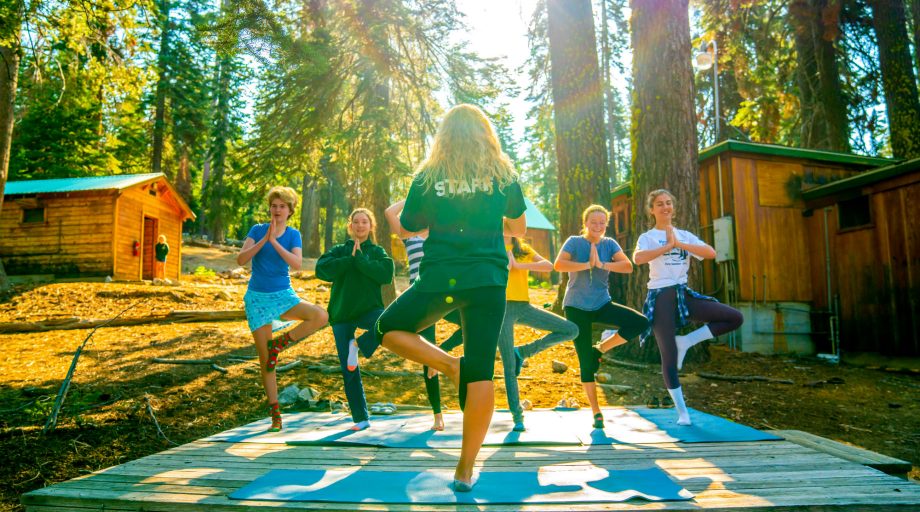 Girls doing some morning yoga