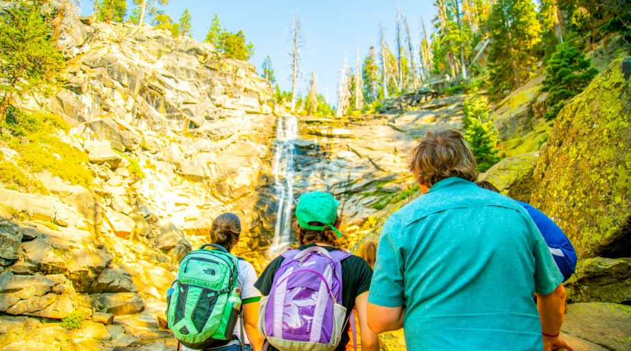 a group of campers hiking