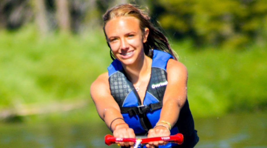 a girl water skiing