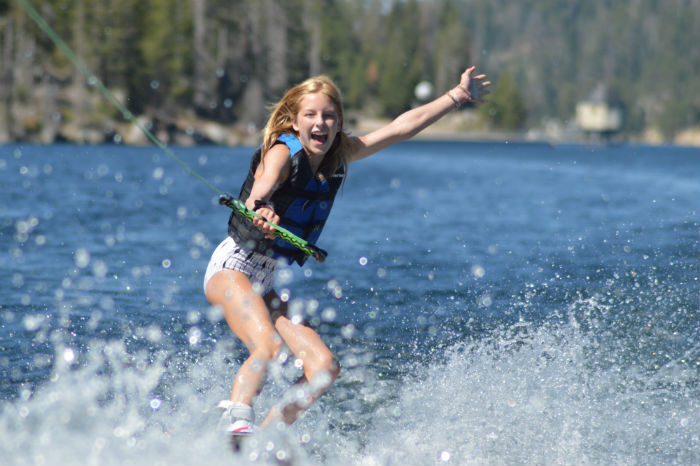 A girl skiing